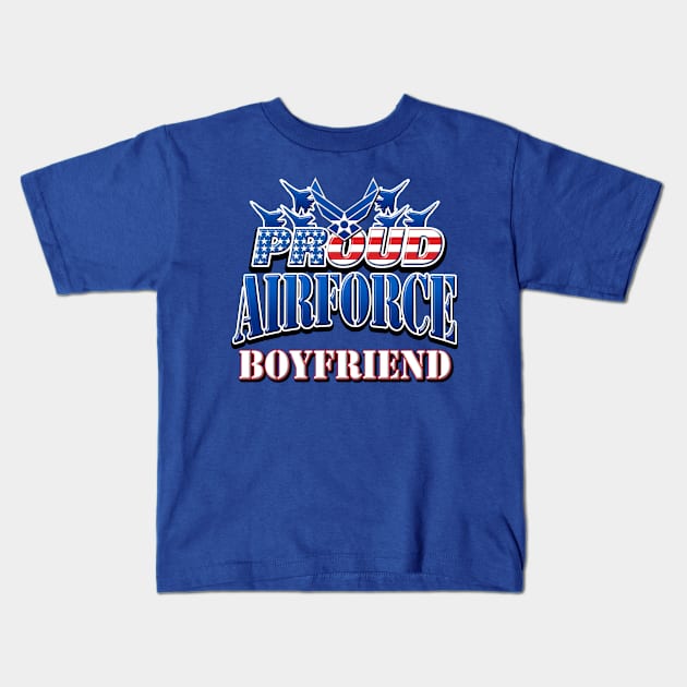 Proud Air Force Boyfriend USA Military Patriotic Gift Kids T-Shirt by Just Another Shirt